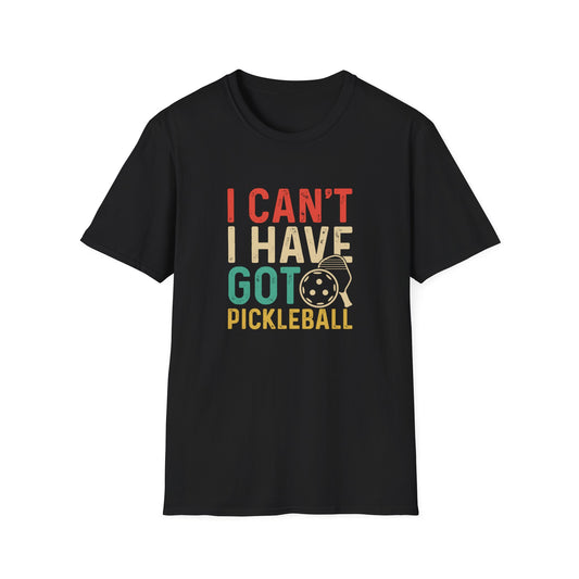 Men's Playful Pickleball T-shirt - I Can't, I Have Got Pickleball Black