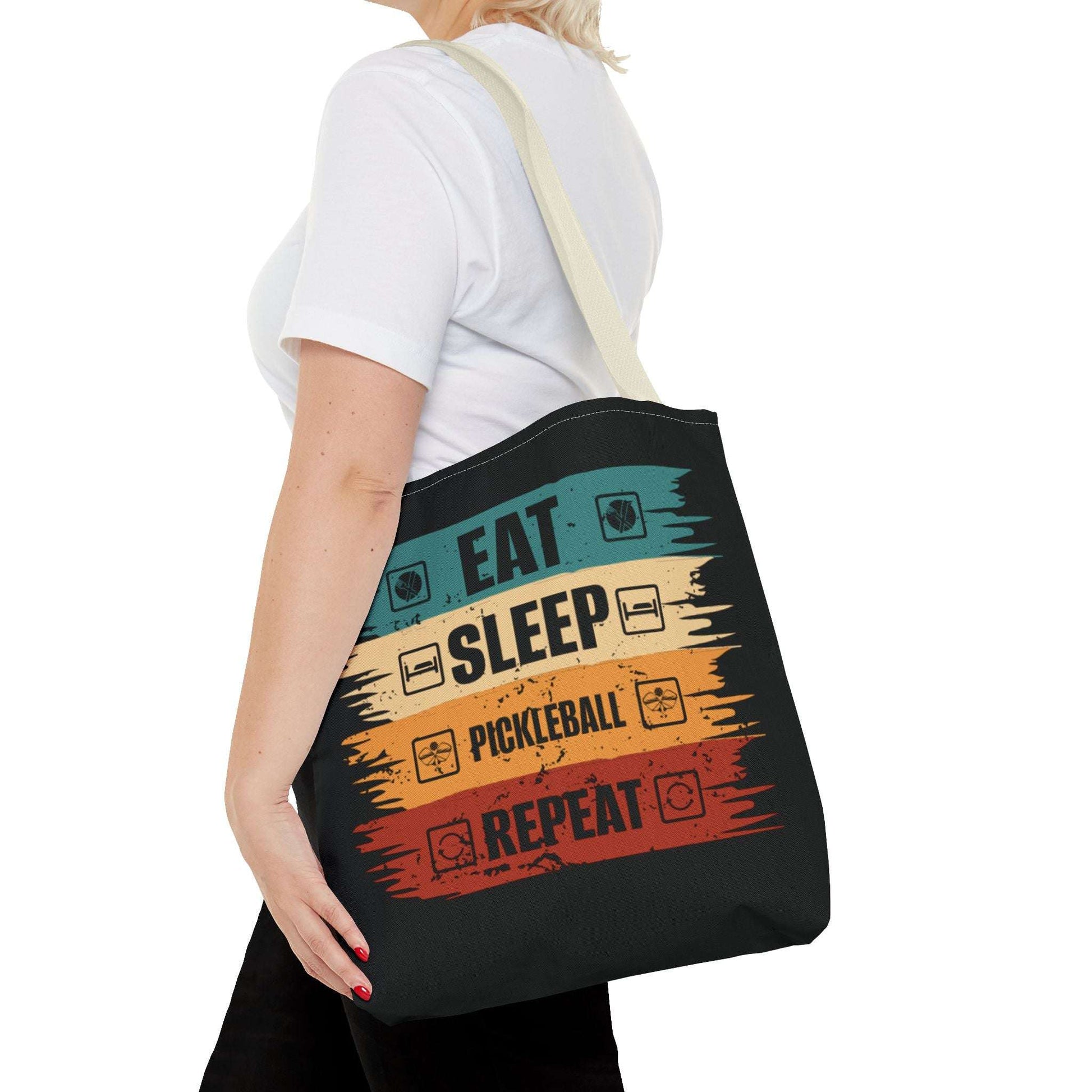 Pickleball Cool Tote Bag - Eat Sleep Pickleball Repeat Retro