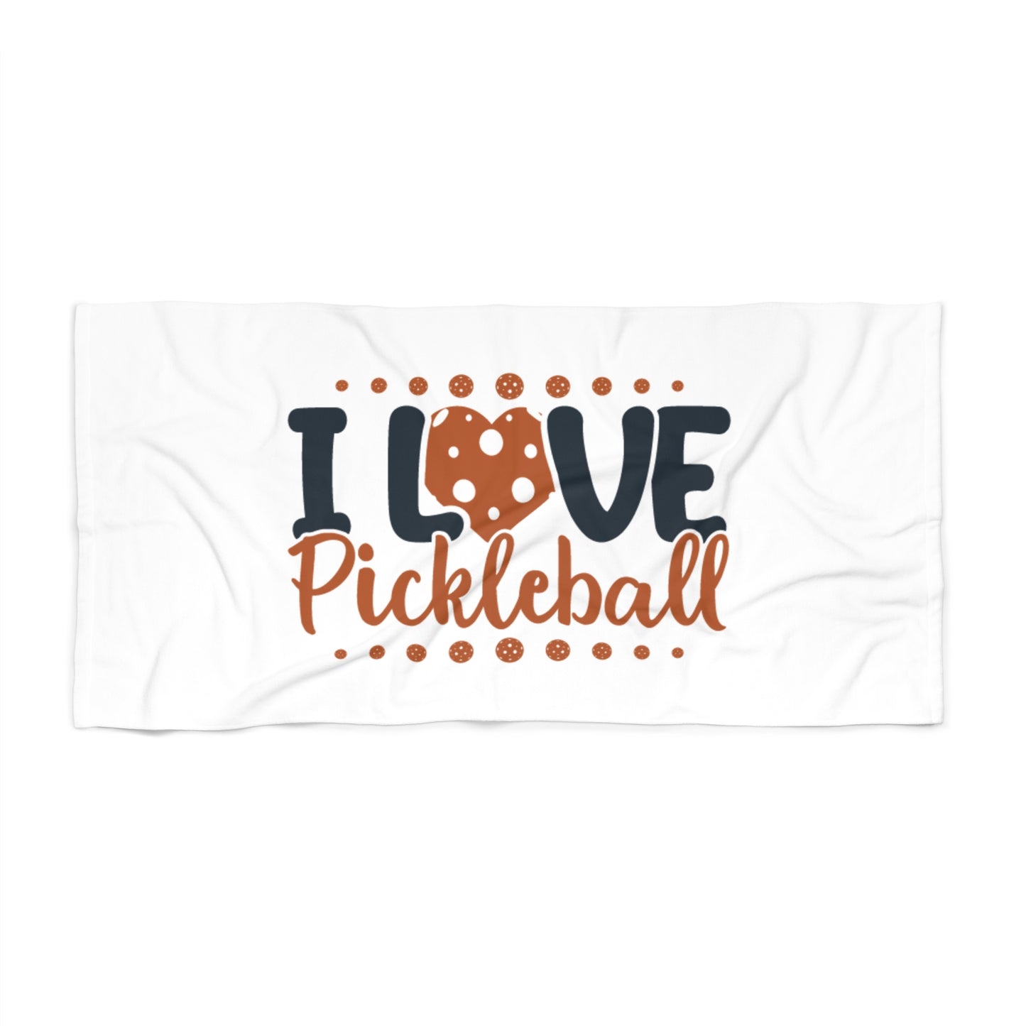Pickleball Durable Beach Towel - I Love Pickleball White