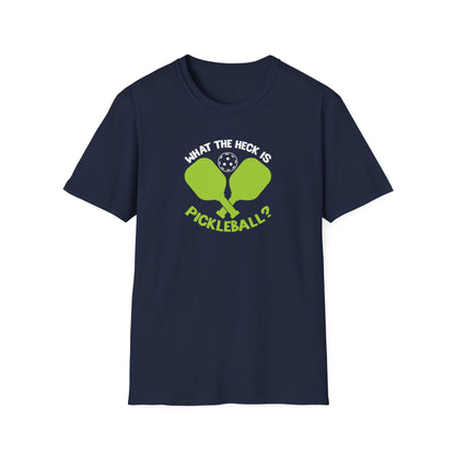Men's Funny Pickleball T-shirt - What the Heck Is Pickleball? Navy