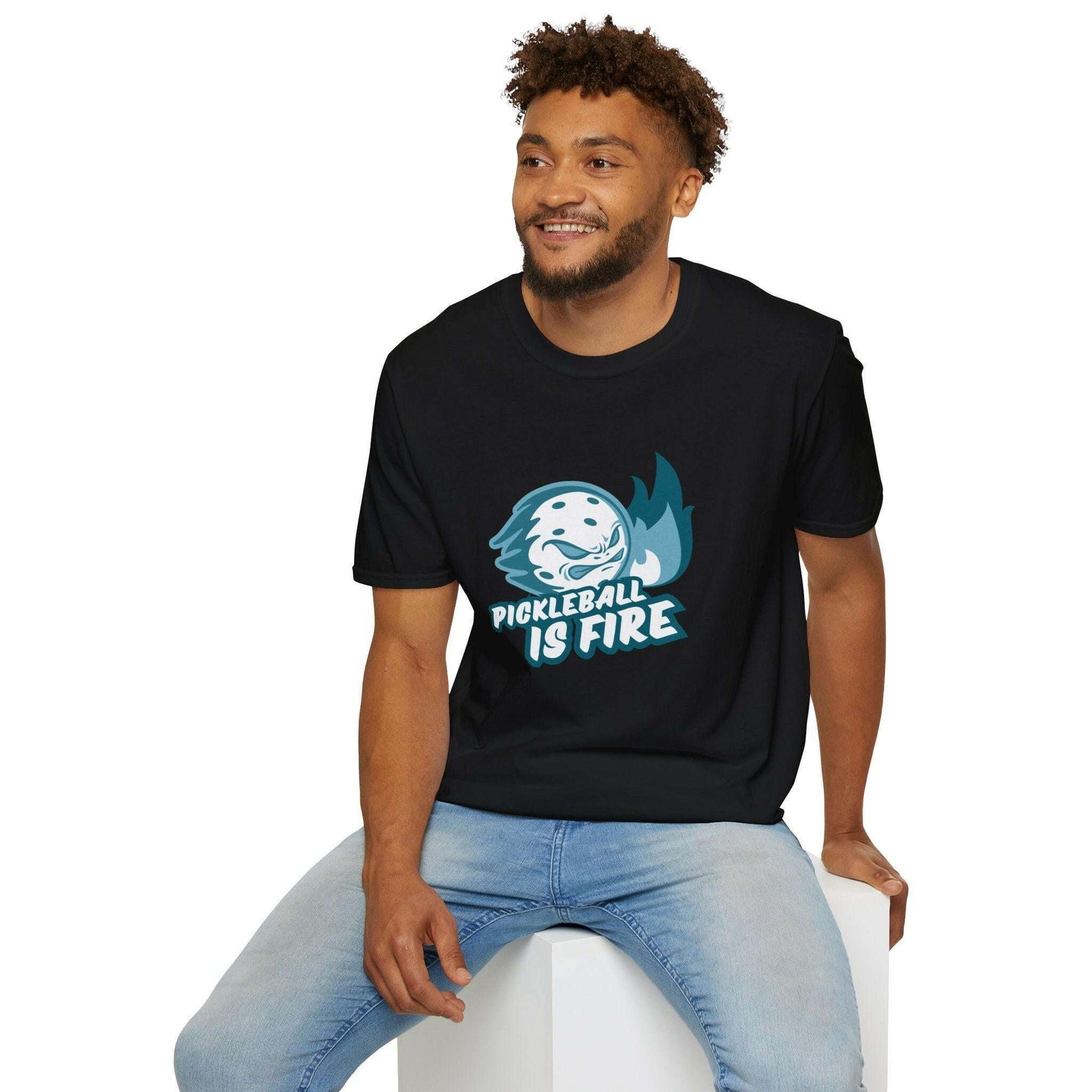 Men's Funny Pickleball T-Shirt - Pickleball Is Fire