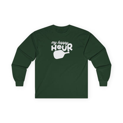 Men's Comfy Pickleball Long Sleeves top - My Happy Hour Green