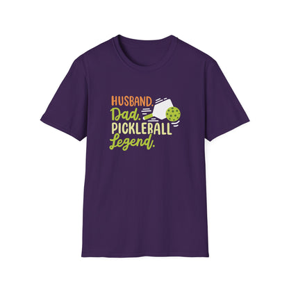 Men's Funny Pickleball T-shirt - Husband.Dad.Pickleball Legend Purple