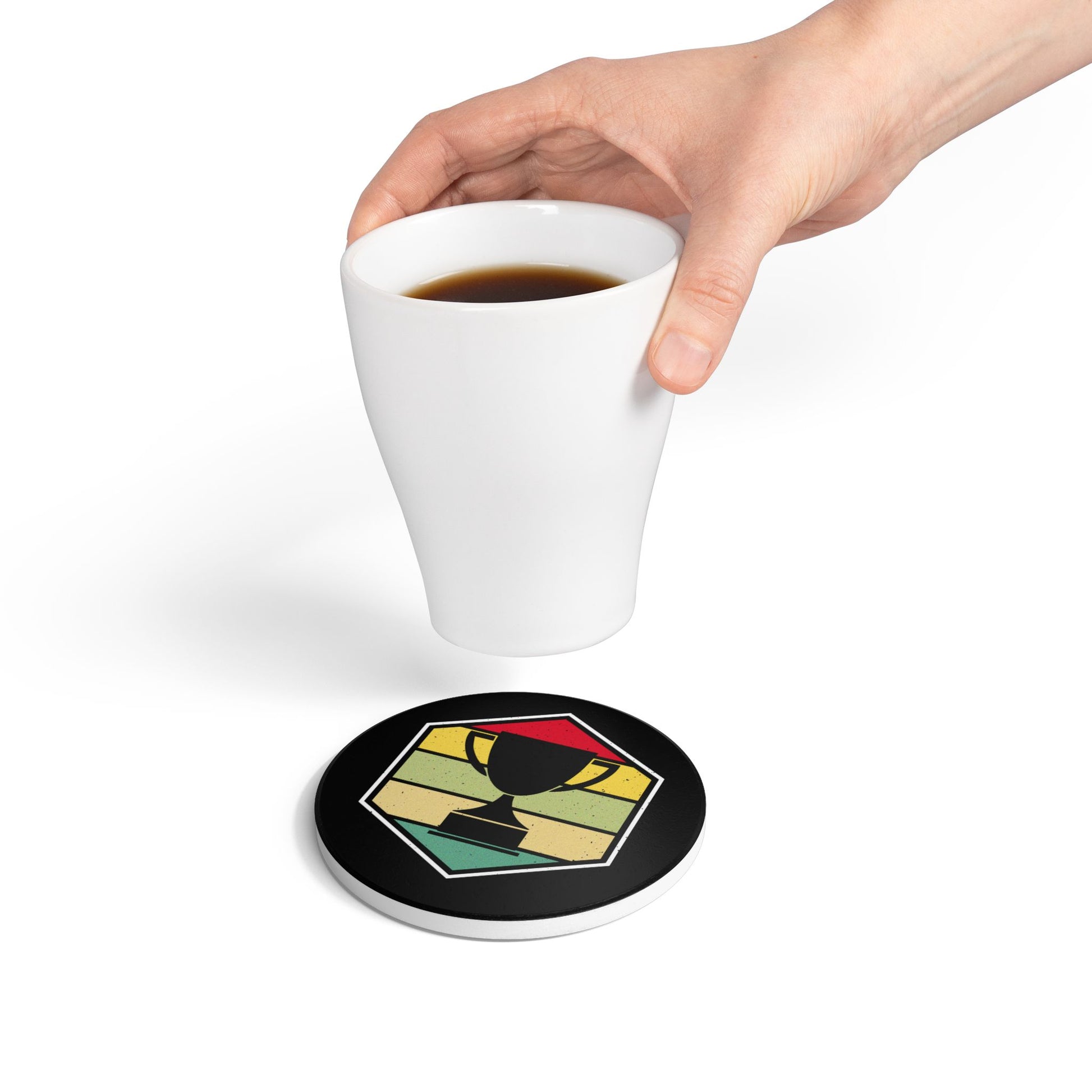 Pickleball Sporty Ceramic Coaster - Pickleball Trophy