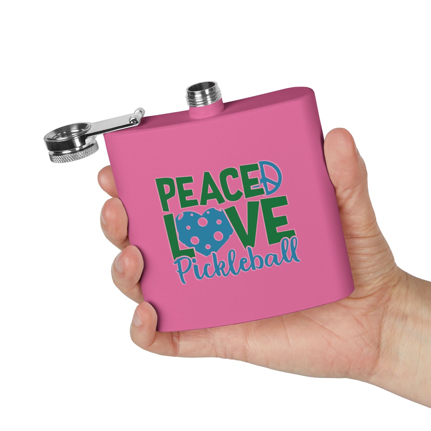 Pickleball Unique Flask - Peace, Love, Pickleball