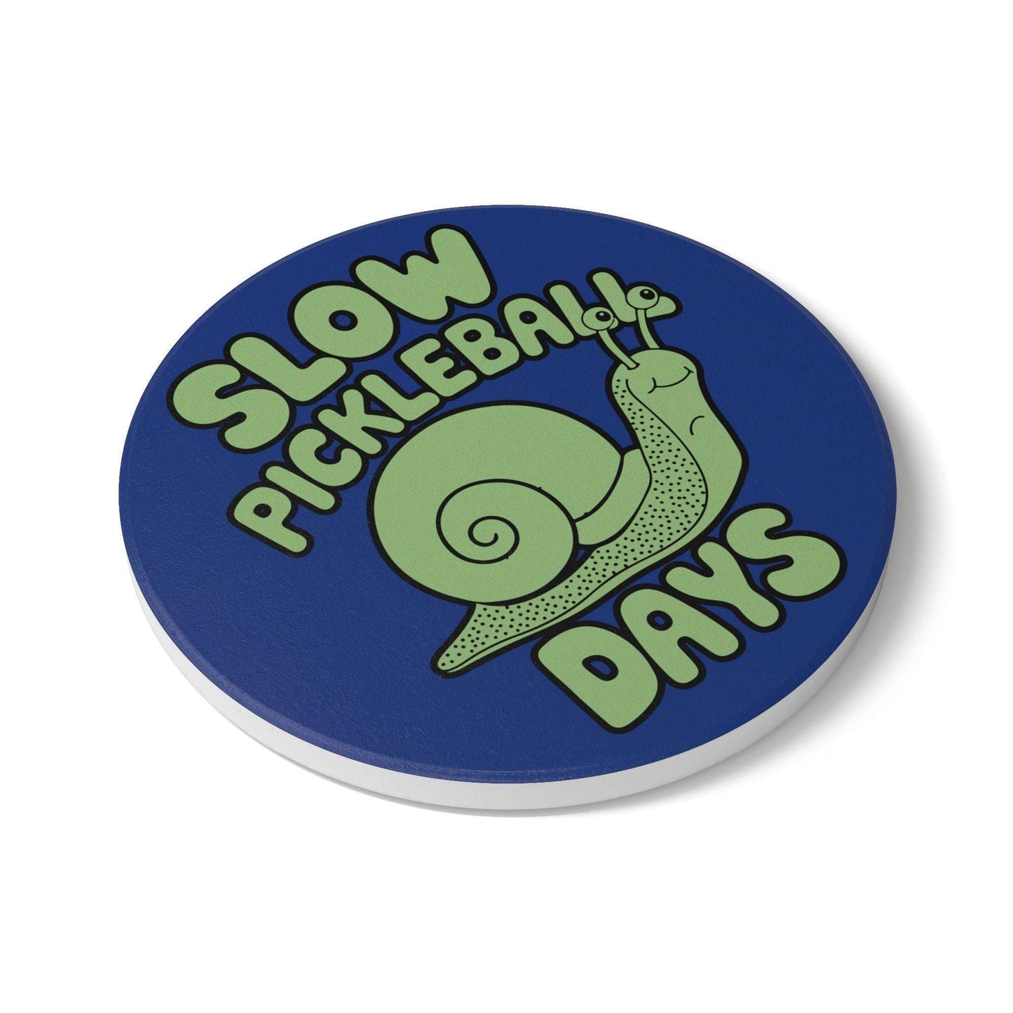 Pickleball Cute Ceramic Coaster - Slow Pickleball Days