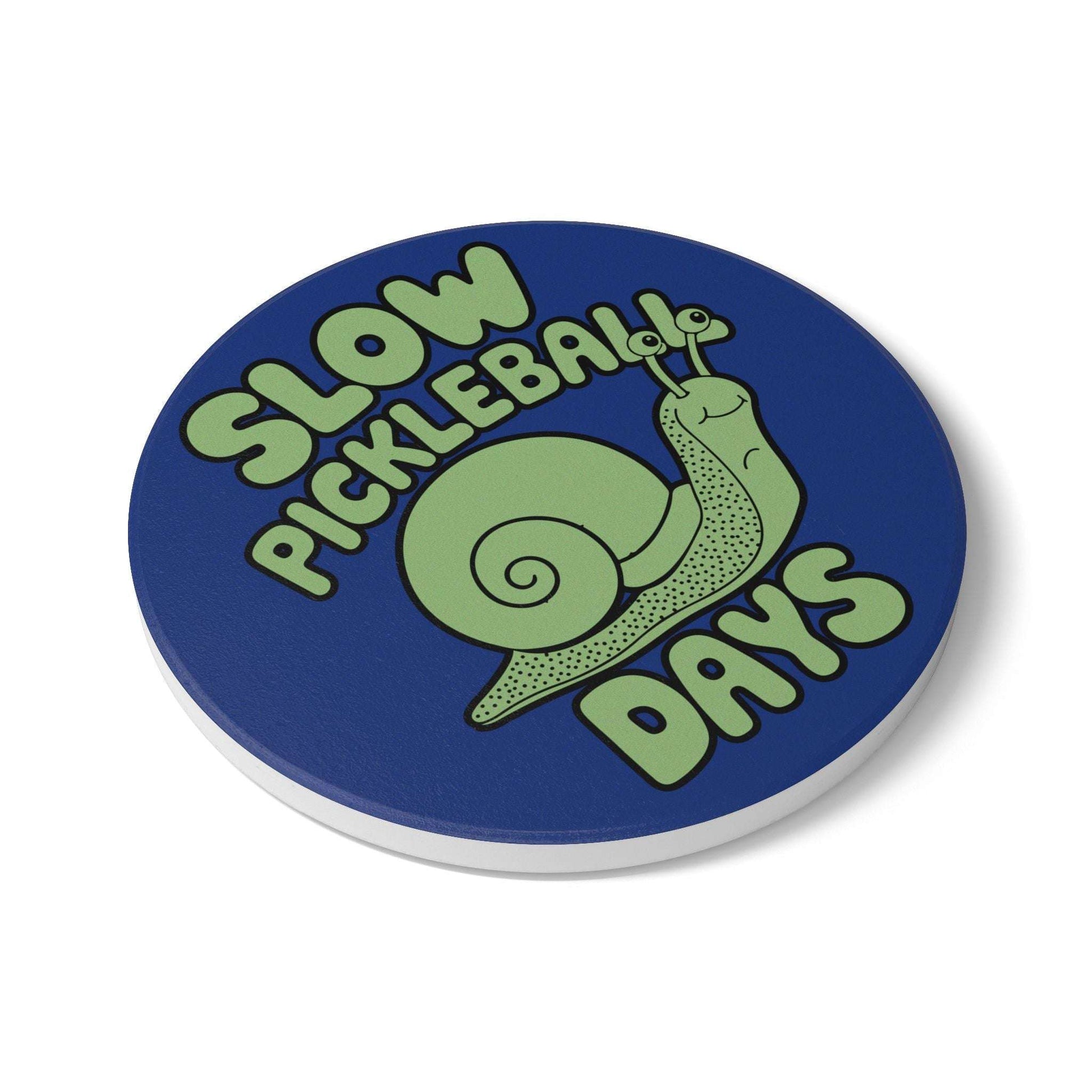 Pickleball Cute Ceramic Coaster - Slow Pickleball Days