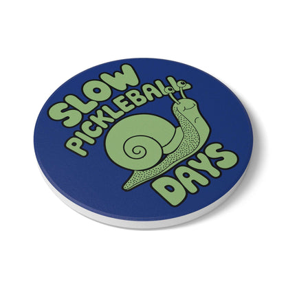 Pickleball Cute Ceramic Coaster - Slow Pickleball Days