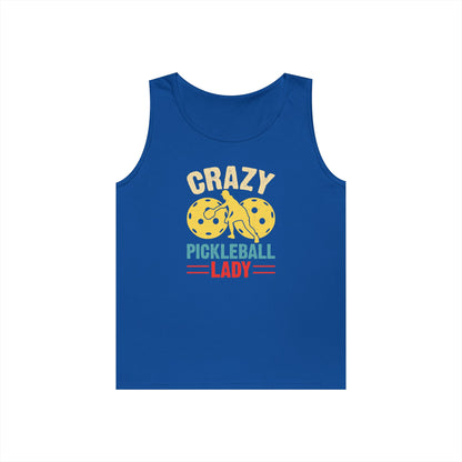 Women's Soft Pickleball Tank Top - Crazy Pickleball Lady Royal