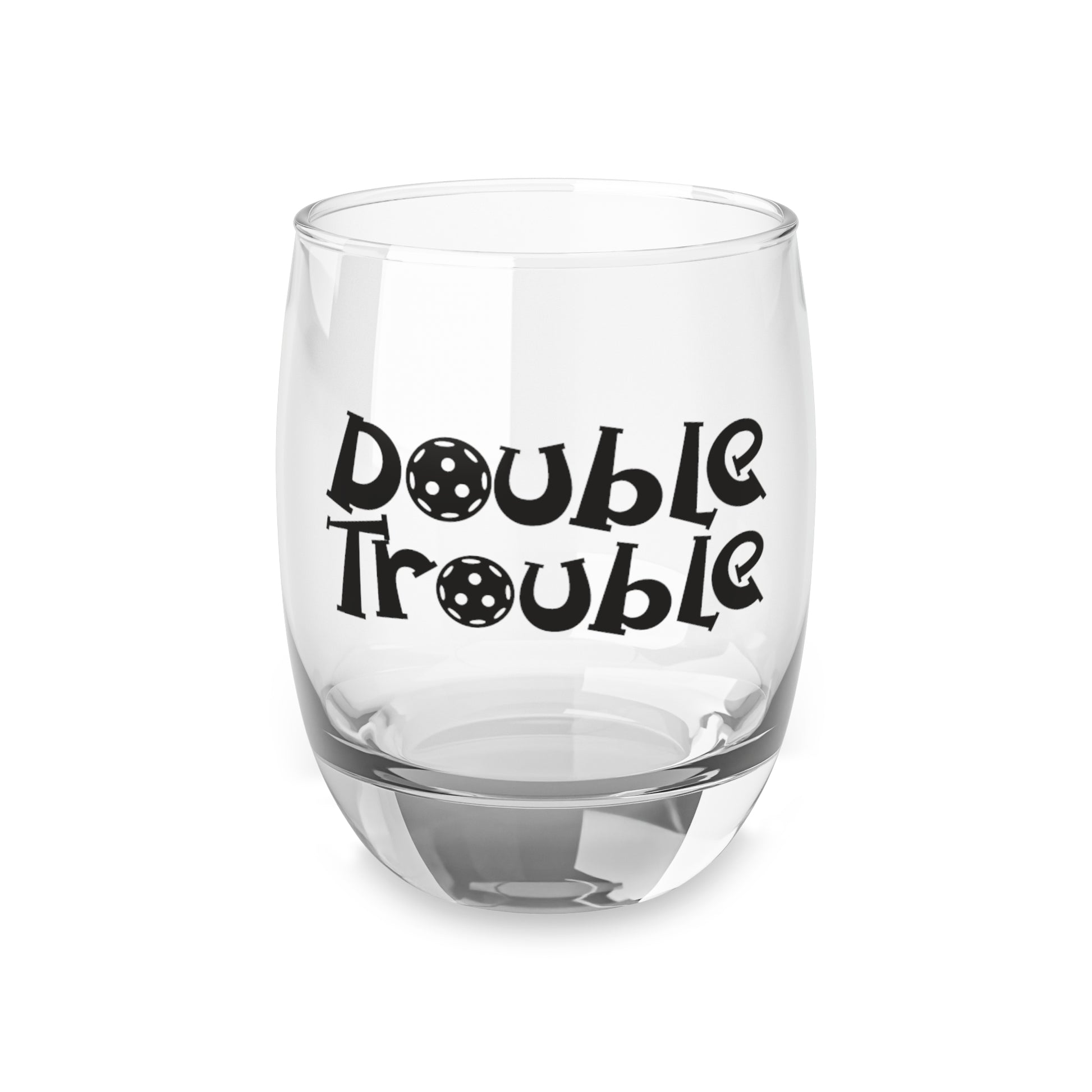 Pickleball Funny Whiskey Glass - Double Trouble 6oz