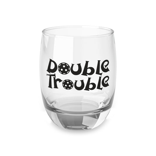Pickleball Funny Whiskey Glass - Double Trouble 6oz