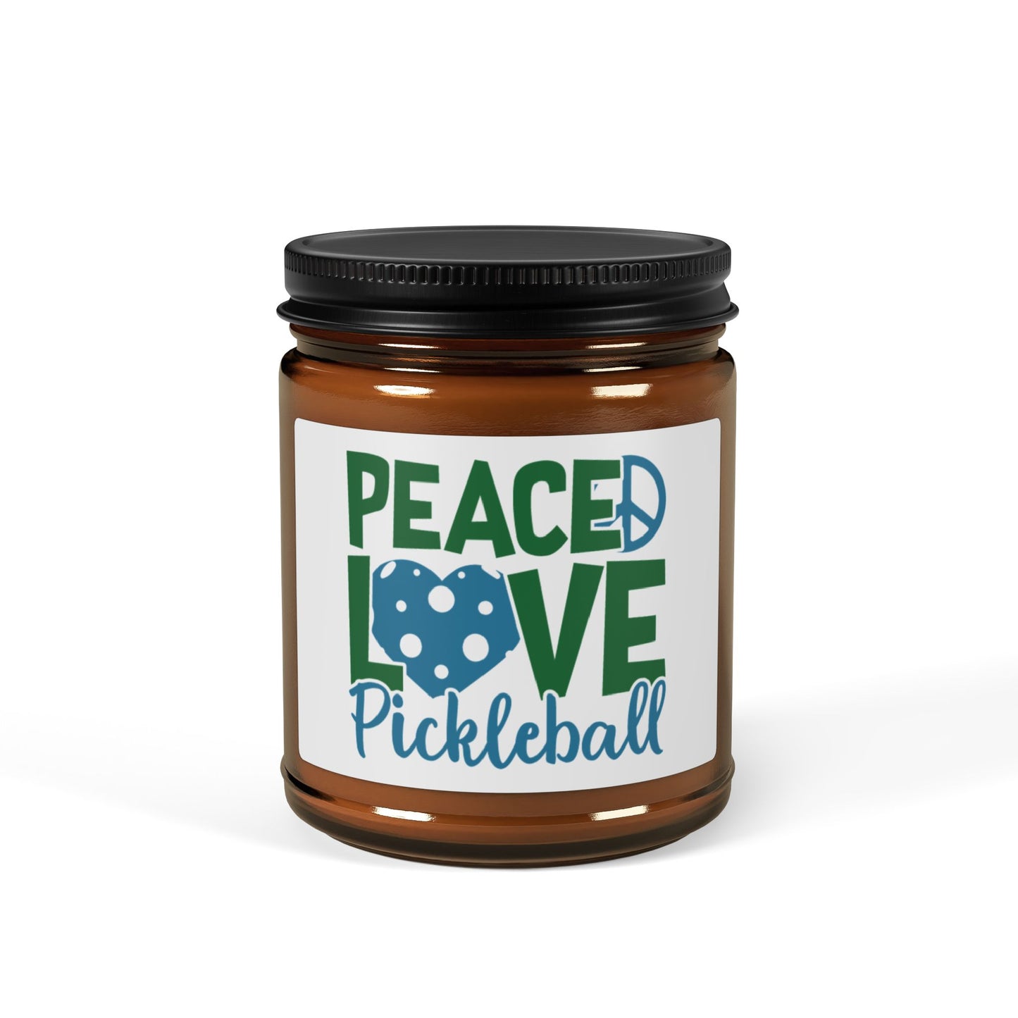 Pickleball Cheerful Candle - Peace, love, pickleball Amber