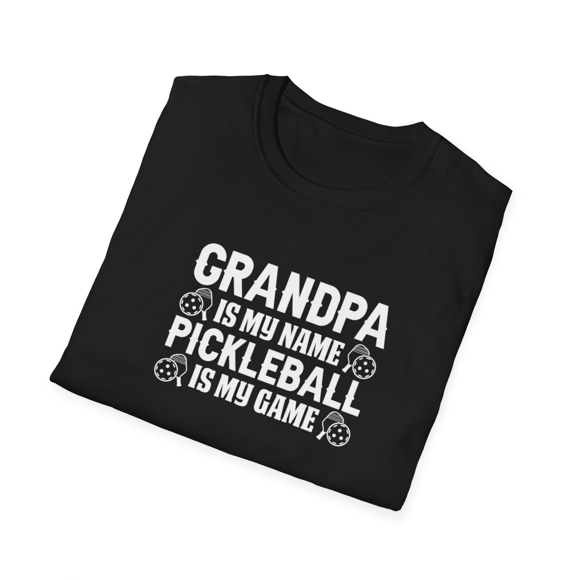 Men's Pickleball T-shirt - Grandpa Is My Name Pickleball Is My Game