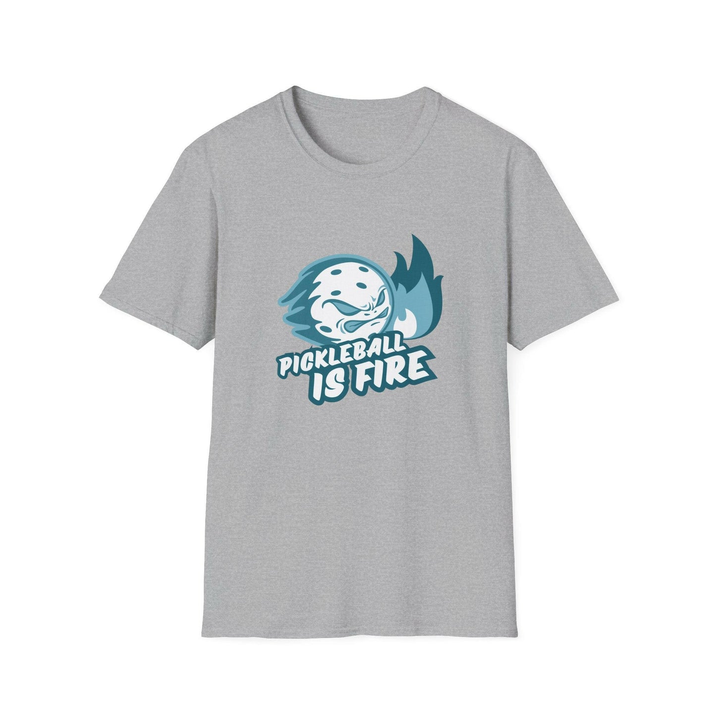 Men's Funny Pickleball T-Shirt - Pickleball Is Fire Grey