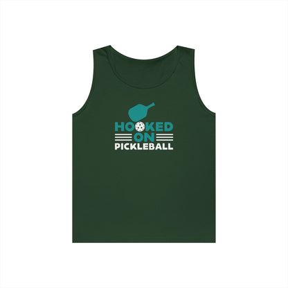 Men's Durable Pickleball Tank Top - Hooked on Pickleball Green