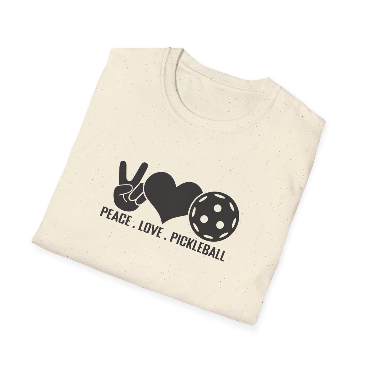 Women's Stylish Pickleball T-shirt - Peace, Love, Pickleball