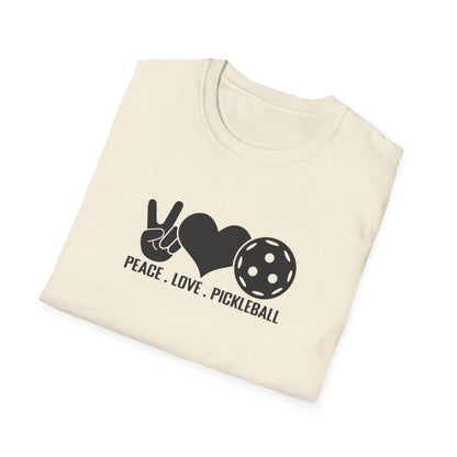 Women's Stylish Pickleball T-shirt - Peace, Love, Pickleball