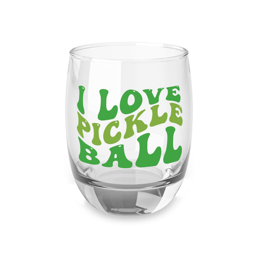 Pickleball Playful Whiskey Glass - I Love Pickleball Clear