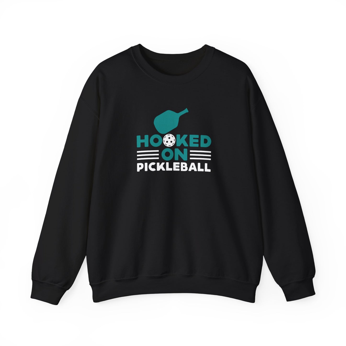 Women's Cool Pickleball Sweatshirt - Hooked on Pickleball Black