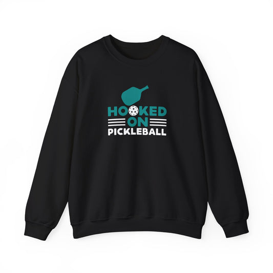 Women's Cool Pickleball Sweatshirt - Hooked on Pickleball Black