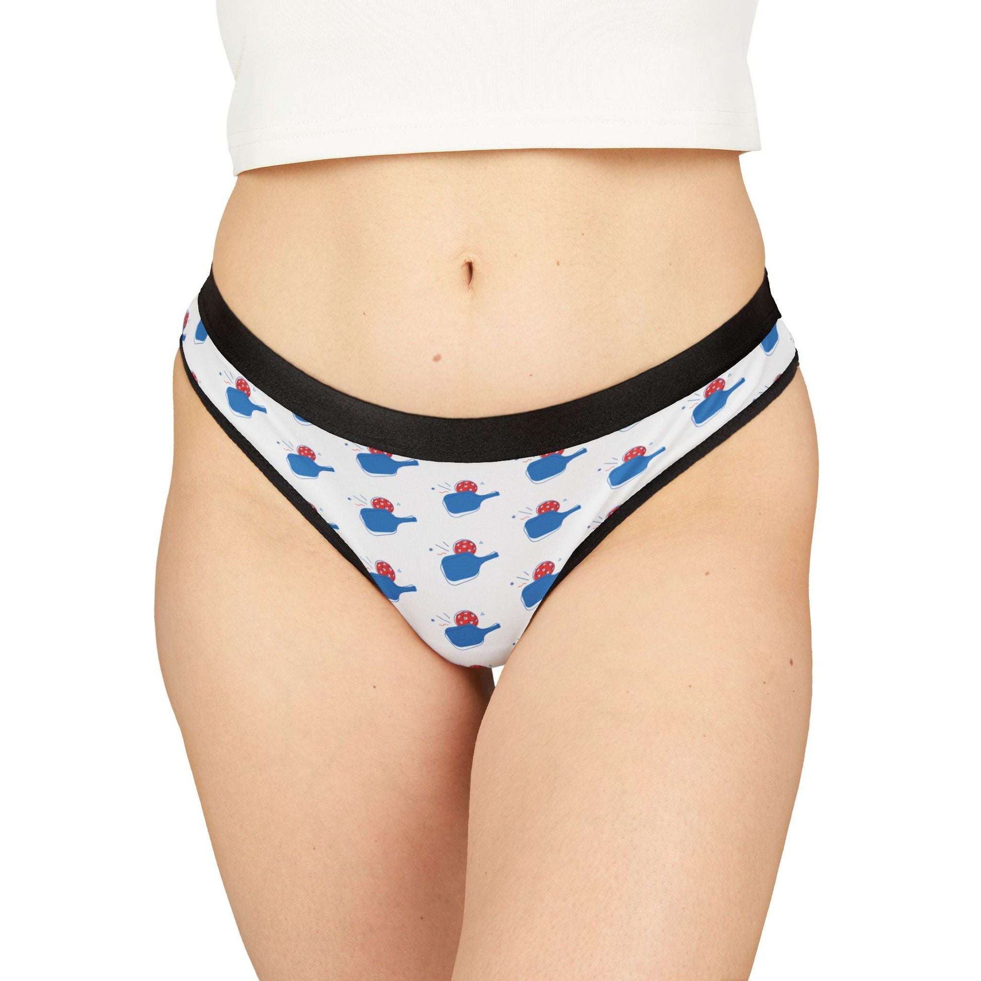 Women's Durable Pickleball Thong - Paddle and Ball