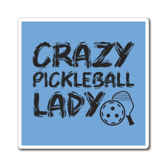 Pickleball Eye-Catching Magnet - Crazy Pickleball Lady Blue