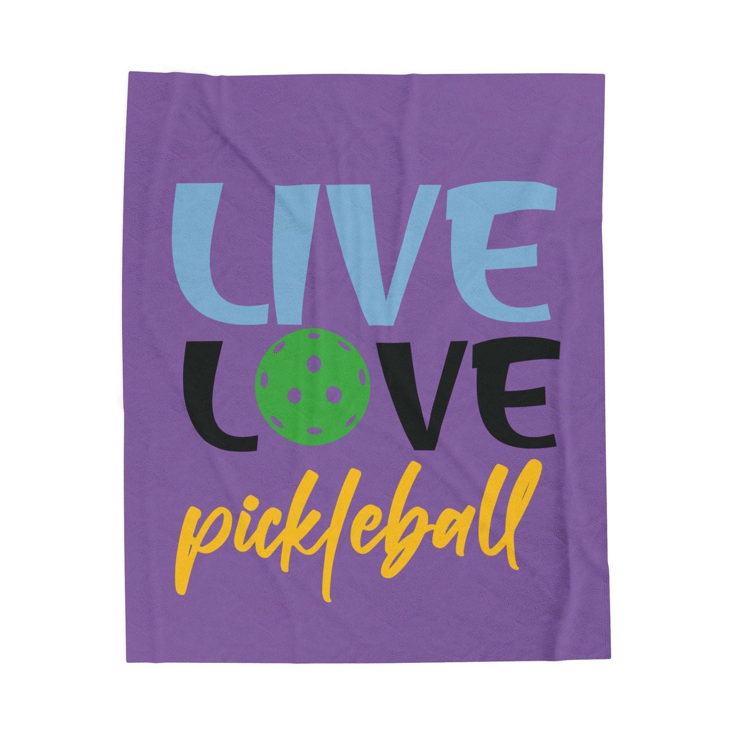 Pickleball Cheerful Blanket - Live Love Pickleball Purple