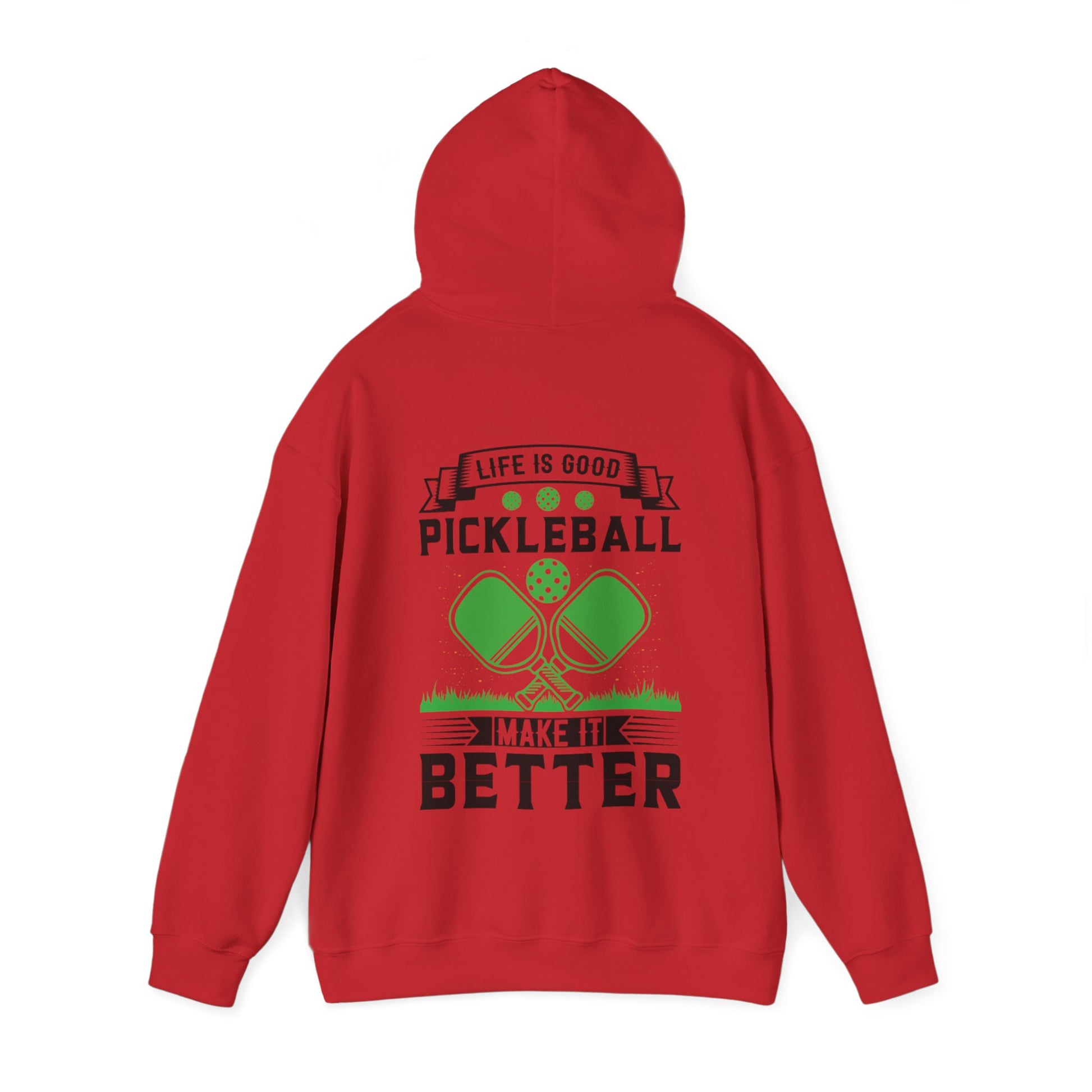 Men's Soft Pickleball Hoodie - Life is Good Pickleball Make It Better