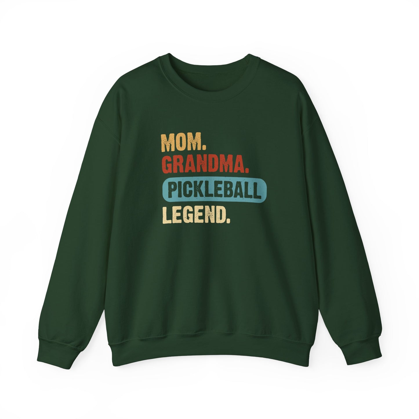 Women's Stylish Pickleball Sweatshirt - Mom Grandma Pickleball Legend Green