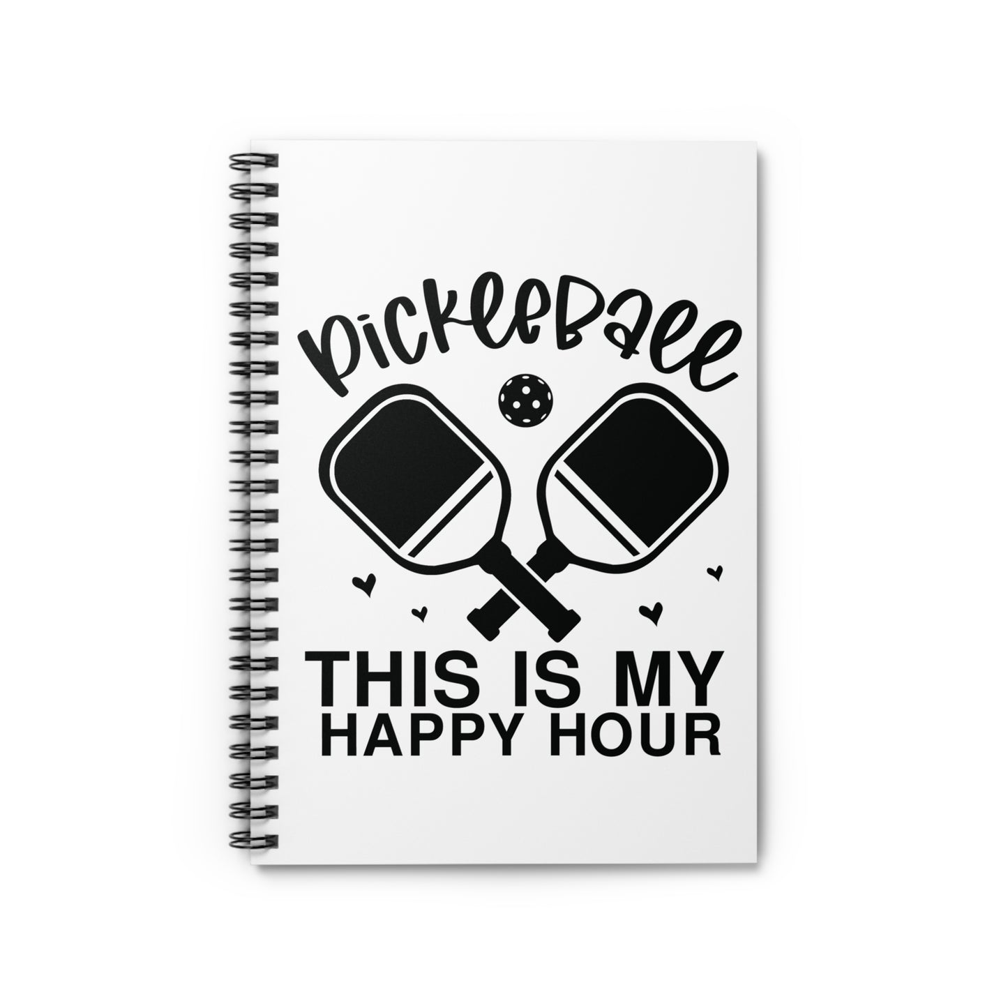 Pickleball Cheerful Notebook - Pickleball This Is My Happy Hour White