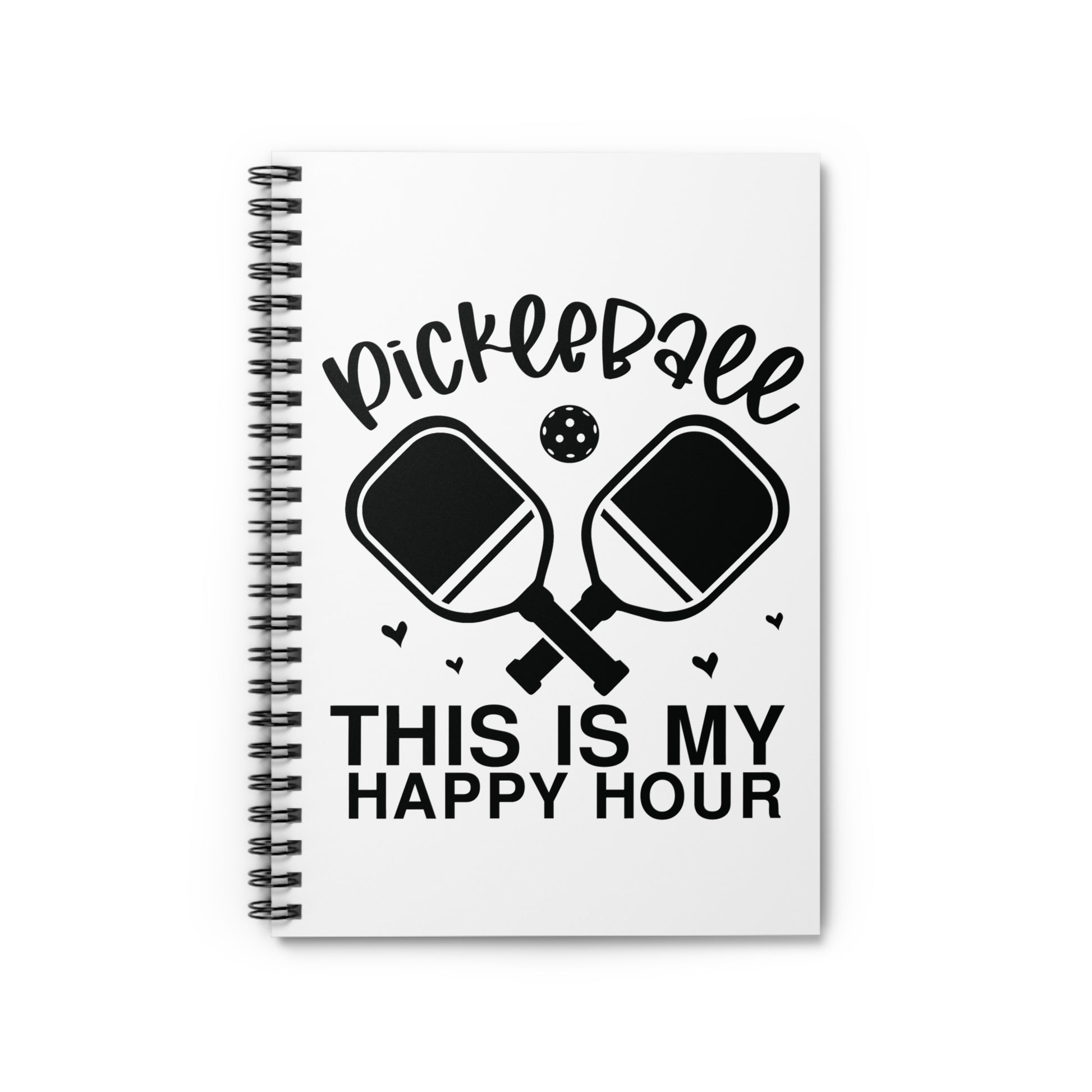 Pickleball Cheerful Notebook - Pickleball This Is My Happy Hour White