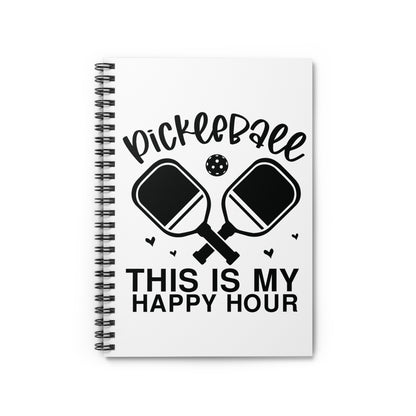 Pickleball Cheerful Notebook - Pickleball This Is My Happy Hour White