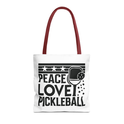 Pickleball Bold Tote Bag - Peace Love Pickleball Red