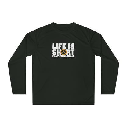 Men's Pickleball Long Sleeves top - Life Is Short Play Pickleball Black