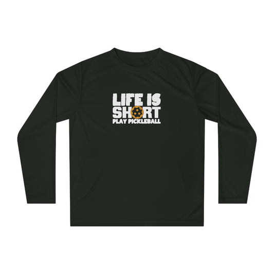 Men's Pickleball Long Sleeves top - Life Is Short Play Pickleball Black