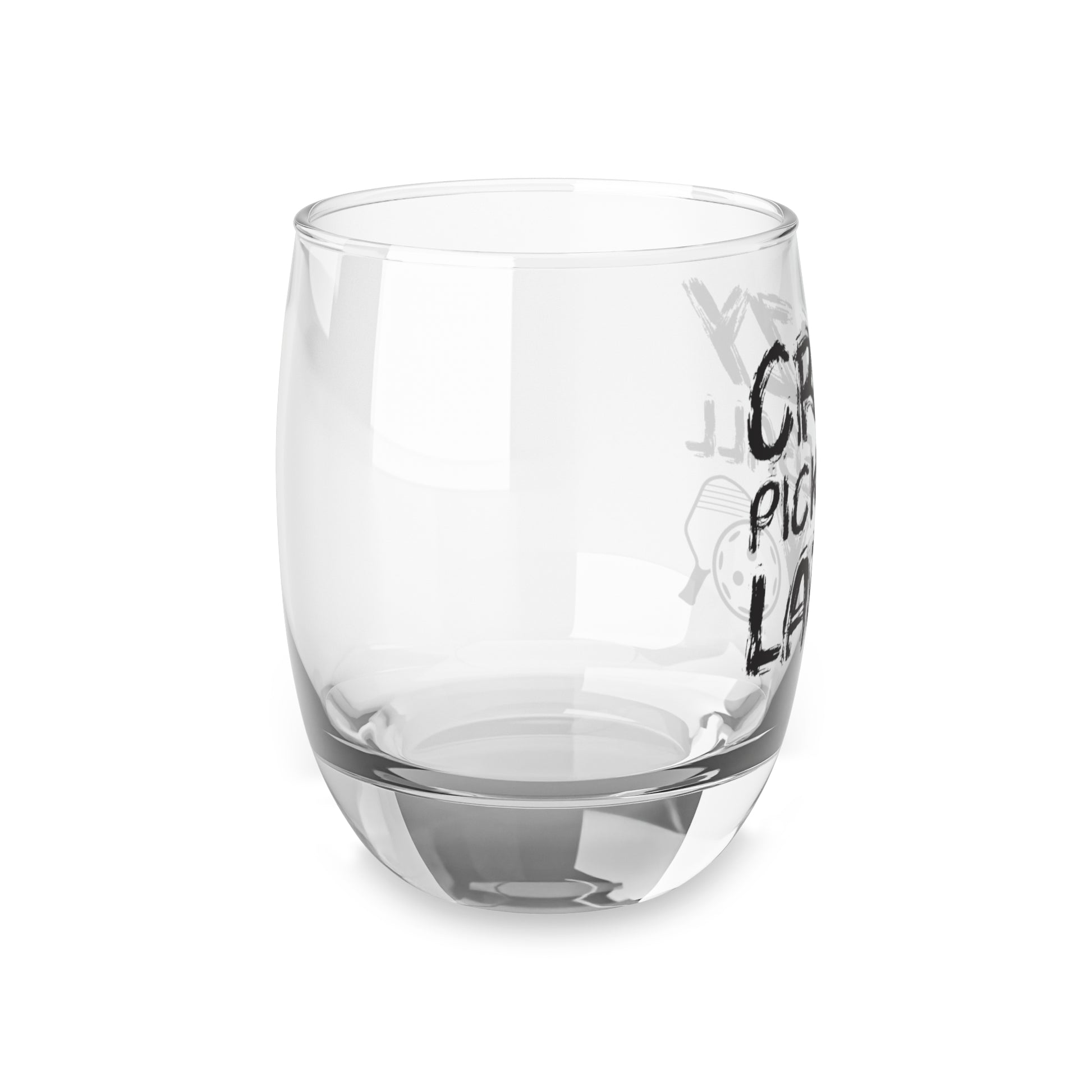 Pickleball Funny Whiskey Glass - Crazy Pickleball Lady