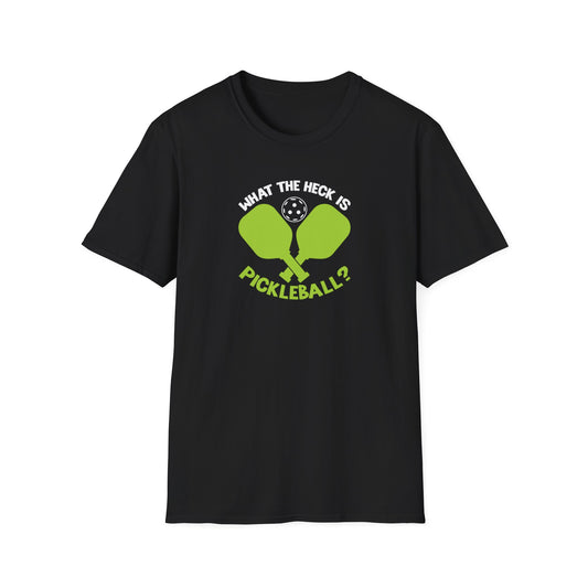 Men's Funny Pickleball T-shirt - What the Heck Is Pickleball? Black