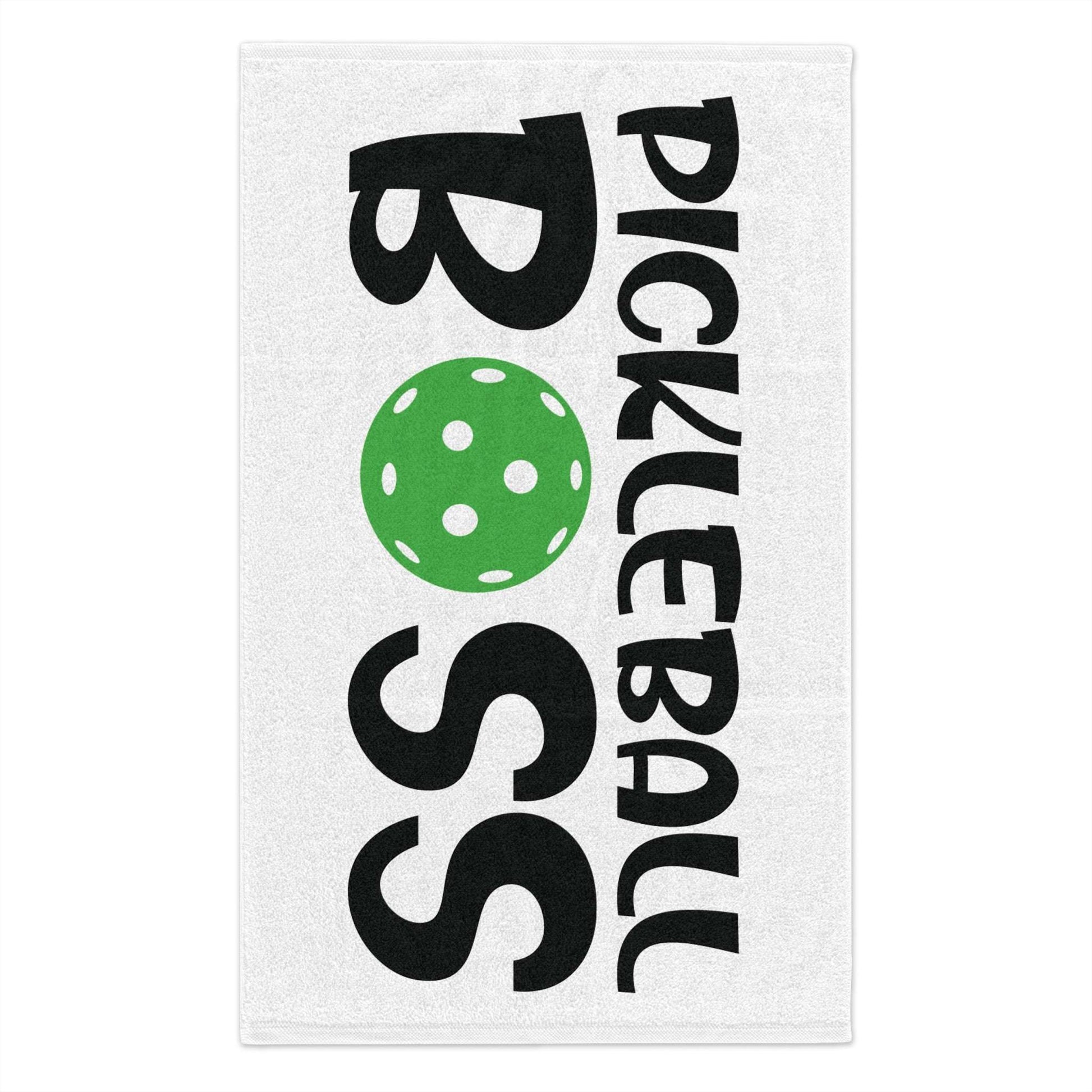 Pickleball Sporty Rally Towel - Pickleball Boss White