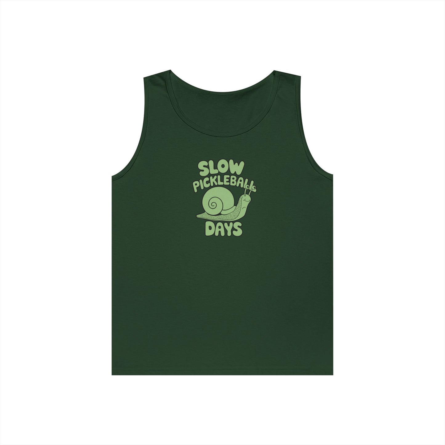 Women's Cute Pickleball Tank Top - Slow Pickleball Days Green