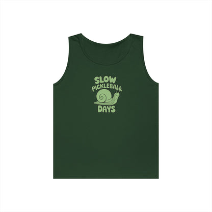 Women's Cute Pickleball Tank Top - Slow Pickleball Days Green
