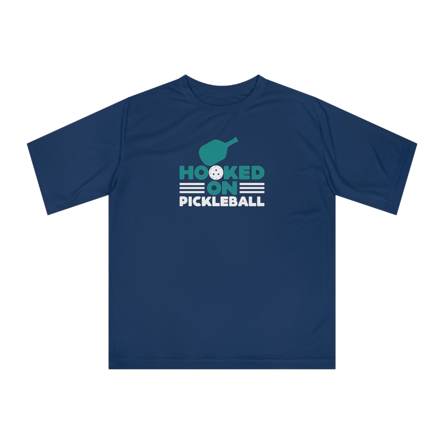 Men's Energetic Pickleball T-shirt - Hooked on Pickleball Navy