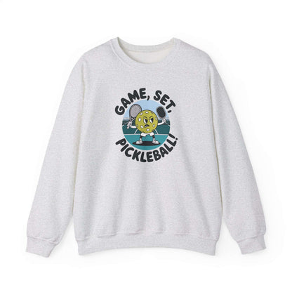 Men's Durable Pickleball Sweatshirt - Game, Set, Pickleball Gray