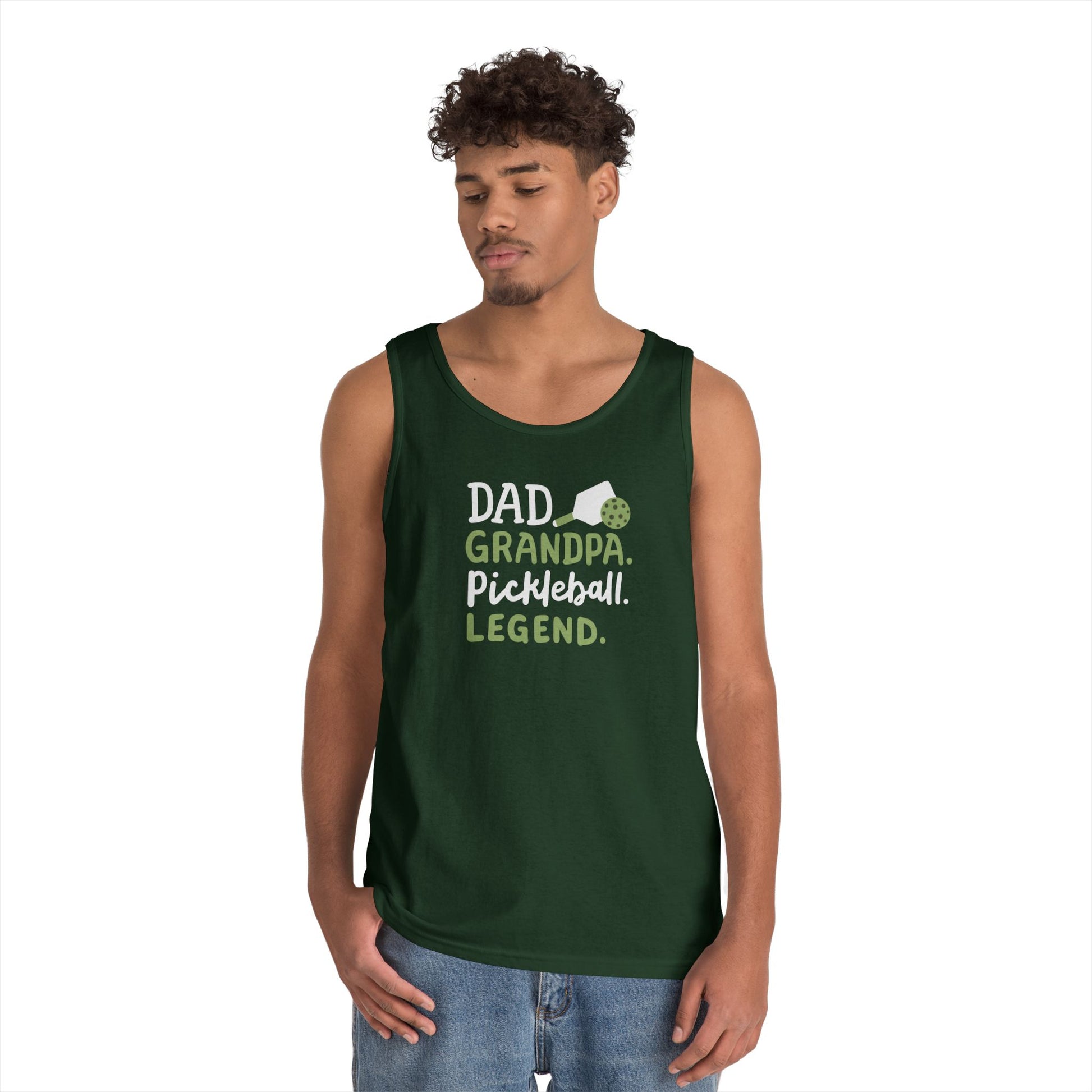 Men's Cool Pickleball Tank Top - Dad Grandpa Pickleball Legend