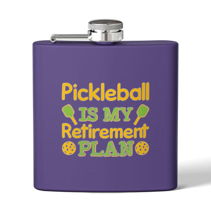 Pickleball Durable Flask - Pickleball Is My Retirement Plan Purple