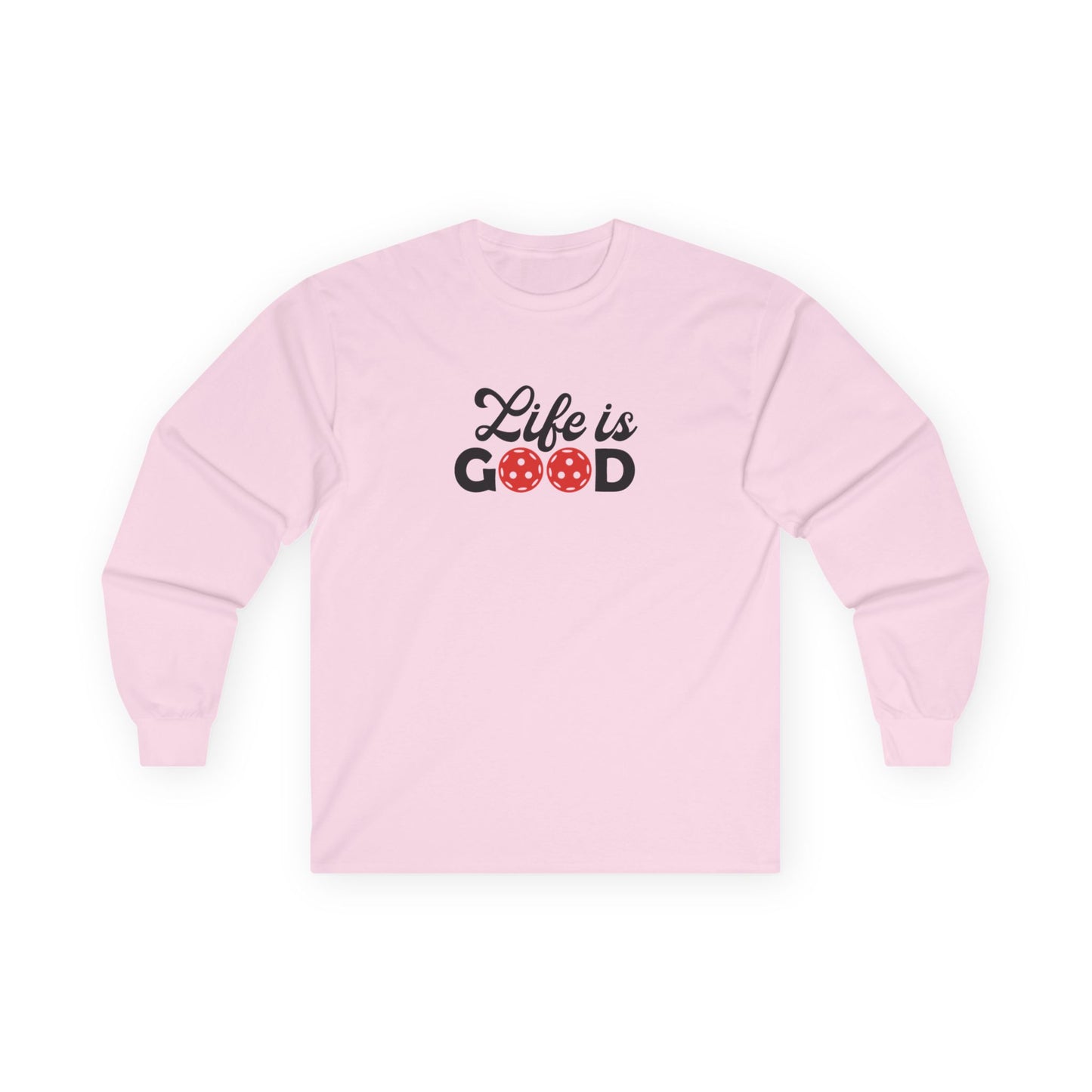 Women's Cute Pickleball Long Sleeves top - Life is Good Pink