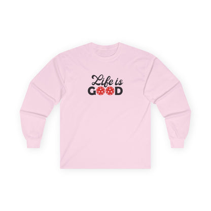 Women's Cute Pickleball Long Sleeves top - Life is Good Pink