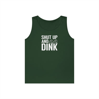 Men's Funny Pickleball Tank Top - Shut Up and Dink Green
