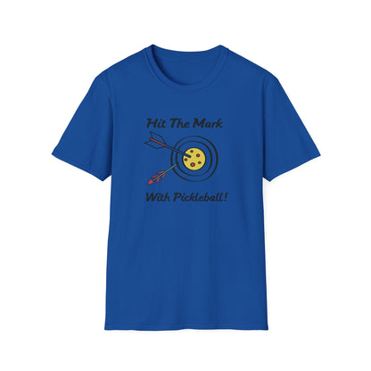 Men's Quirky Pickleball T-shirt - Hit the Mark with Pickleball Royal