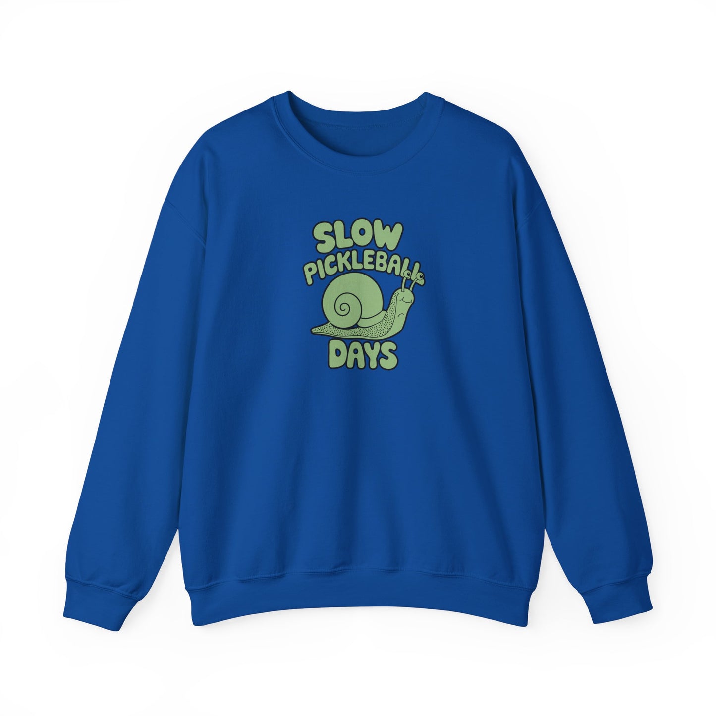 Women's Comfy Pickleball Sweatshirt - Slow Pickleball Days Royal