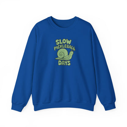 Women's Comfy Pickleball Sweatshirt - Slow Pickleball Days Royal